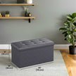 Storage Ottoman Bench – Fabric – Ink Black – Foldable with Storage