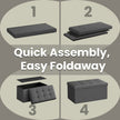 Storage Ottoman Bench – Fabric – Ink Black – Foldable with Storage