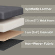 Storage Ottoman Bench – Fabric – Ink Black – Foldable with Storage