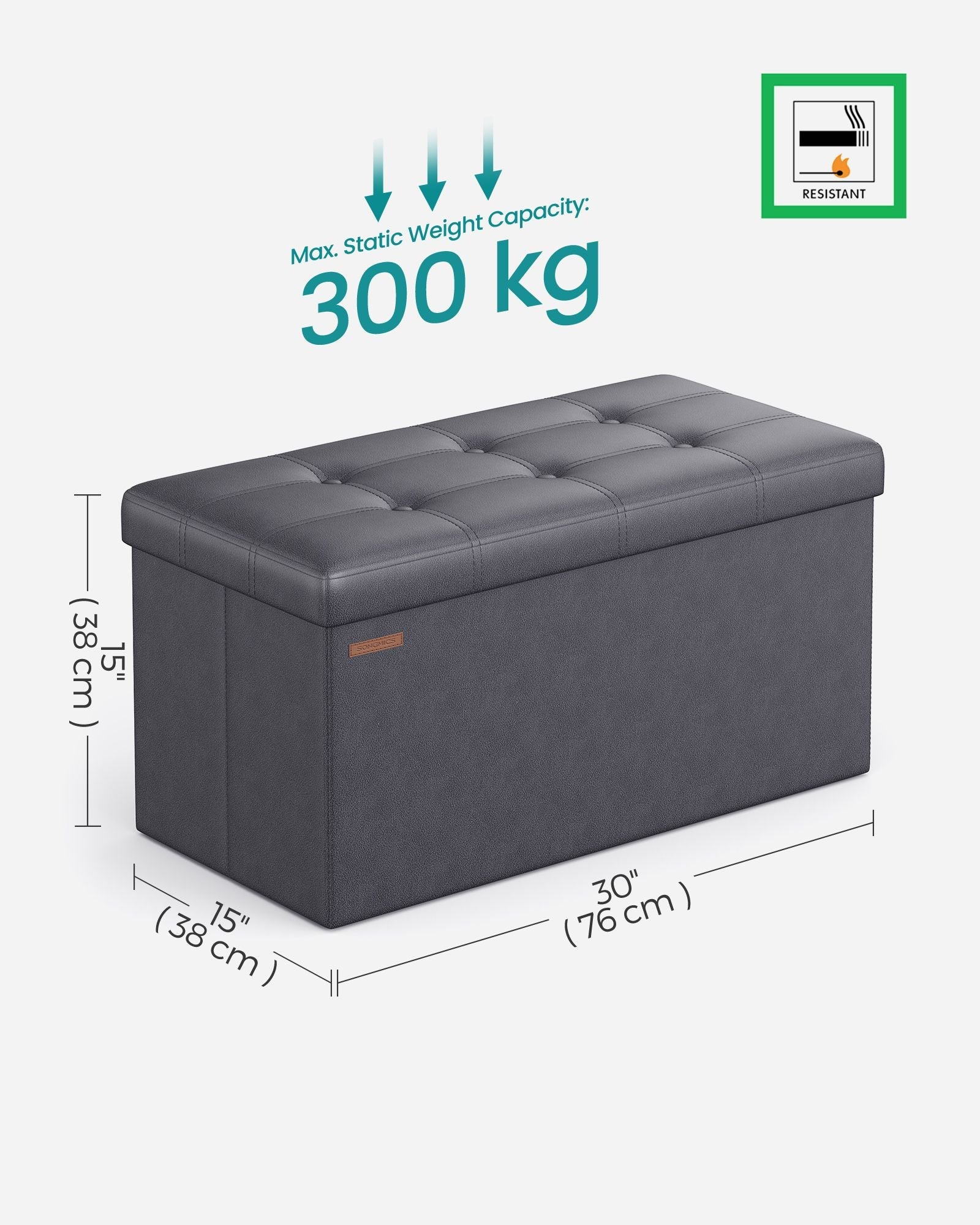 Foldable Ottoman – Fabric – Coffee Brown – Cube Storage with High Weight Capacity