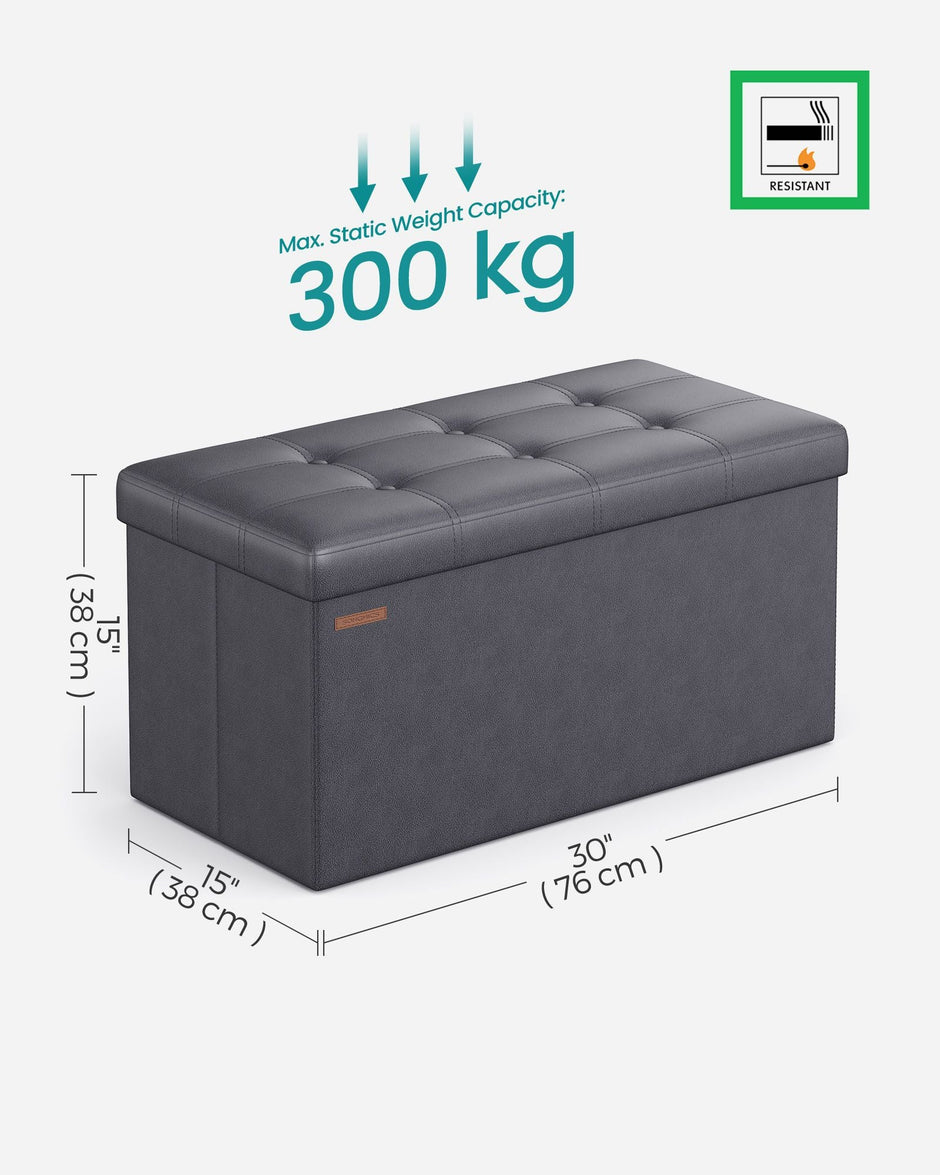 Foldable Ottoman – Fabric – Coffee Brown – Cube Storage with High Weight Capacity