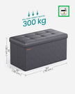 Foldable Ottoman – Fabric – Coffee Brown – Cube Storage with High Weight Capacity