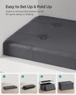 Foldable Ottoman – Fabric – Coffee Brown – Cube Storage with High Weight Capacity