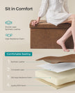 Foldable Storage Ottoman – Fabric – Coffee Brown – Cube Design with Storage