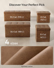 Foldable Storage Ottoman – Fabric – Coffee Brown – Cube Design with Storage