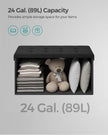 Storage Ottoman – Fabric – Ink Black – Flipping Lid and Foldable Design