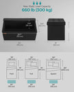 Storage Ottoman – Fabric – Ink Black – Flipping Lid and Foldable Design