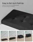 Storage Ottoman – Fabric – Ink Black – Flipping Lid and Foldable Design