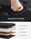 Foldable Small Storage Ottoman – Fabric – Ink Black – Multi-Functional Footrest with 300 kg Load Capacity