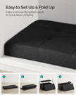 Foldable Small Storage Ottoman – Fabric – Ink Black – Multi-Functional Footrest with 300 kg Load Capacity