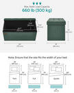Foldable Storage Ottoman – Fabric – Retro Green – Cube Design with Storage
