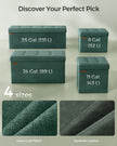 Foldable Storage Ottoman – Fabric – Retro Green – Cube Design with Storage