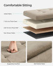 Foldable Storage Ottoman – Fabric – Camel Brown – Compact Design with High Load Capacity