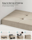 Foldable Storage Ottoman – Fabric – Camel Brown – Compact Design with High Load Capacity