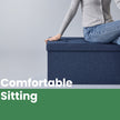 Storage Ottoman Bench – Fabric – Ink Black – Foldable with Storage