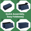 Storage Ottoman Bench – Fabric – Ink Black – Foldable with Storage