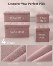 Foldable Storage Ottoman – Fabric – Jelly Pink – Compact Design with Storage