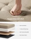 Foldable Storage Ottoman – Fabric – Cream White – Space-Saving Design