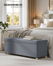 Storage Ottoman – Velvet – Slate Grey – Folding Design with Lid and 112 L Capacity