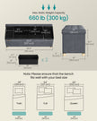 Storage Ottoman – Velvet – Slate Grey – Folding Design with Lid and 112 L Capacity