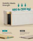 Storage Ottoman – Velvet – Cappuccino Beige – Folding Design with Lid, 112 L Capacity