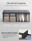 Storage Ottoman – Fabric – Dark Grey – Foldable with Storage, 110 cm
