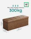 Storage Ottoman – Fabric – Coffee Brown – Foldable with Storage Capacity up to 300 kg