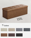 Storage Ottoman – Fabric – Coffee Brown – Foldable with Storage Capacity up to 300 kg