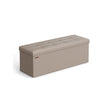 Foldable Storage Ottoman – Fabric – Camel Brown – Multi-Functional Foot Rest with Storage