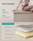 Foldable Storage Ottoman – Fabric – Camel Brown – Multi-Functional Foot Rest with Storage