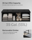 Foldable Storage Bench – Padded – Ink Black – Flip-Up Lid, 300 kg Load Capacity