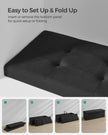 Foldable Storage Bench – Padded – Ink Black – Flip-Up Lid, 300 kg Load Capacity