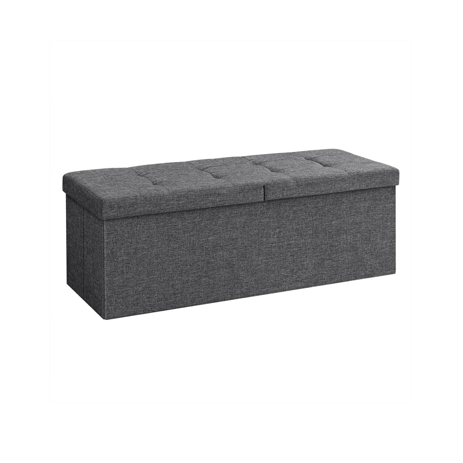 Storage Ottoman – Fabric – Dark Grey – 120L Capacity with Flip-Up Lid
