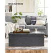 Storage Ottoman – Fabric – Dark Grey – 120L Capacity with Flip-Up Lid