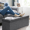 Storage Ottoman – Fabric – Dark Grey – 120L Capacity with Flip-Up Lid