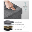 Storage Ottoman – Fabric – Dark Grey – 120L Capacity with Flip-Up Lid
