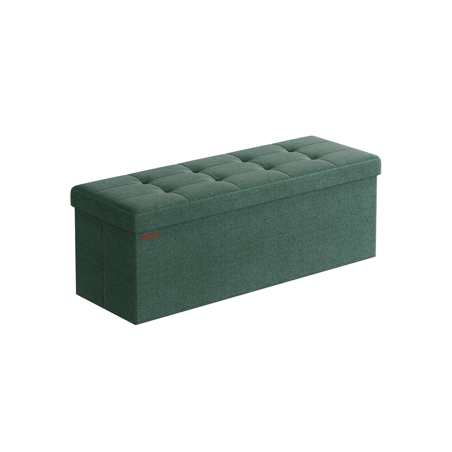 Foldable Storage Ottoman – Fabric – Retro Green – Padded, 120L Capacity