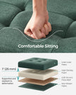 Foldable Storage Ottoman – Fabric – Retro Green – Padded, 120L Capacity