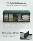 Foldable Storage Ottoman – Fabric – Retro Green – Padded, 120L Capacity