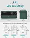 Foldable Storage Ottoman – Fabric – Retro Green – Padded, 120L Capacity