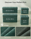 Foldable Storage Ottoman – Fabric – Retro Green – Padded, 120L Capacity