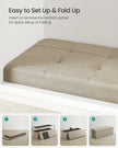Foldable Storage Ottoman – Fabric – Camel Brown – Space-saving Design