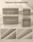 Foldable Storage Ottoman – Fabric – Camel Brown – Space-saving Design