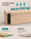 Storage Ottoman Bench – Fabric – Ink Black – Foldable with Storage and Foot Rest