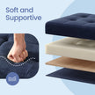 Storage Ottoman Bench – Fabric – Ink Black – Foldable with Storage, Suitable for Living Room and Bedroom