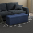 Storage Ottoman Bench – Fabric – Ink Black – Foldable with Storage, Suitable for Living Room and Bedroom