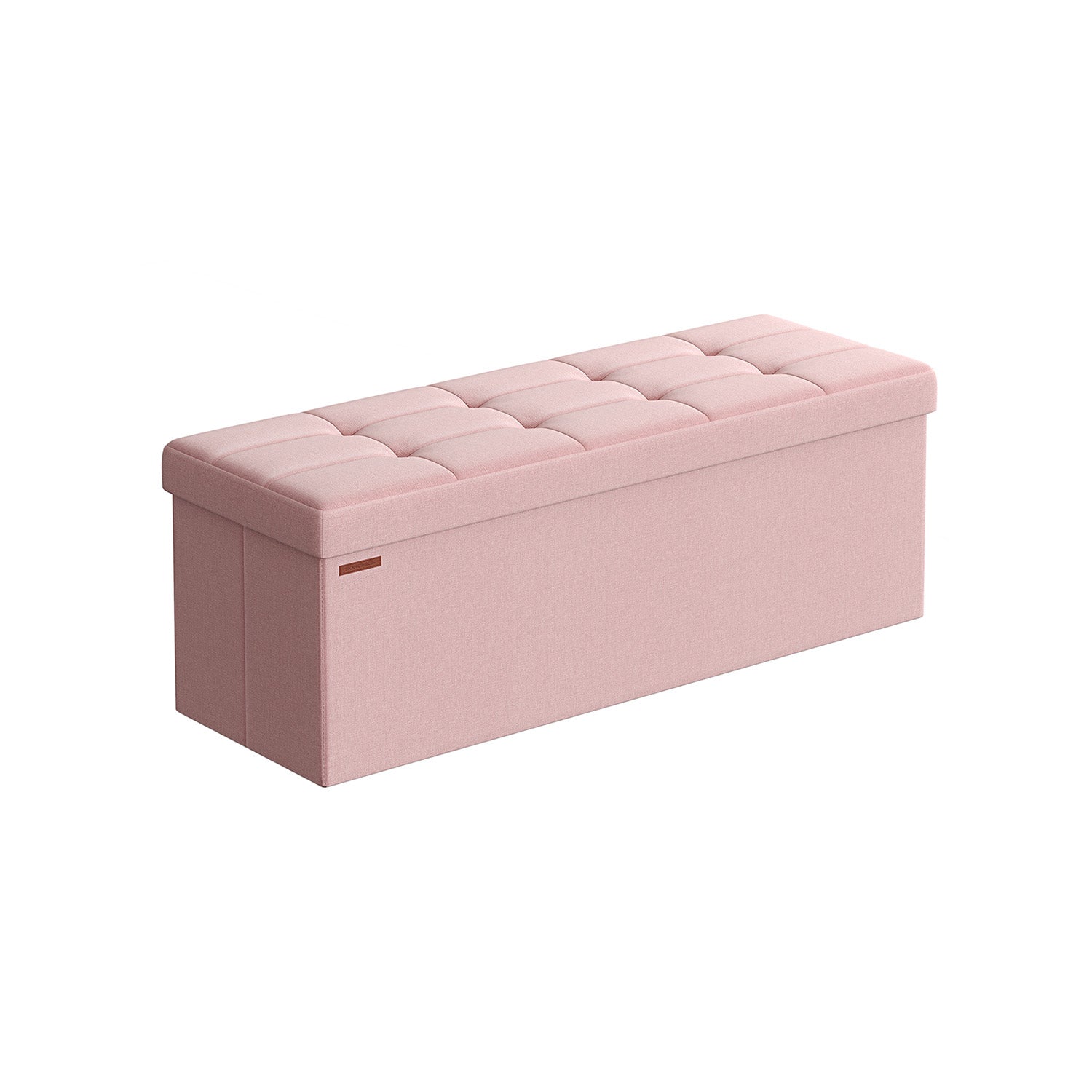 Foldable Storage Ottoman – Fabric – Jelly Pink – Space-Saving Design