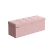 Foldable Storage Ottoman – Fabric – Jelly Pink – Space-Saving Design