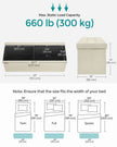 Foldable Storage Ottoman – Fabric – Cream White – Multi-Functional Footrest with 300 kg Capacity