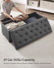 Storage Ottoman – Fabric – Dark Grey – Foldable with Legs and High Load Capacity